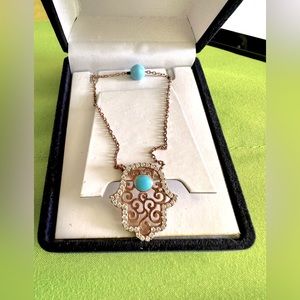 New 18K Gold Plated Hamsa Hand Pendant
